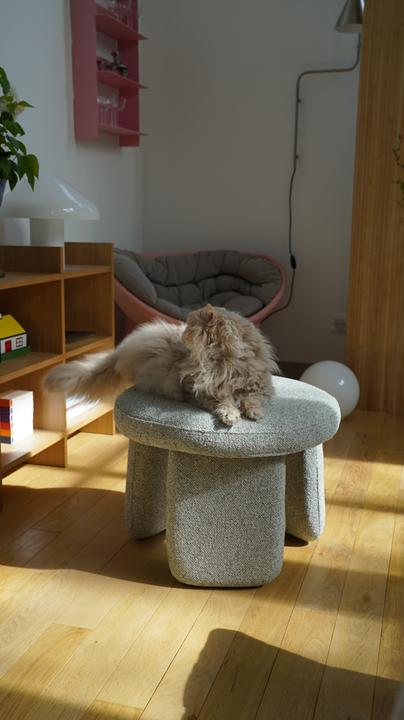 Image du produit Hübsch Rocco Pouffe Vert clair