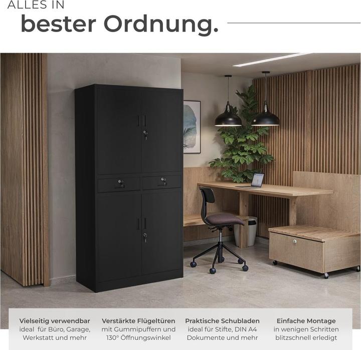 Produktbild tectake Aktenschrank (80 x 40 x 180 cm)