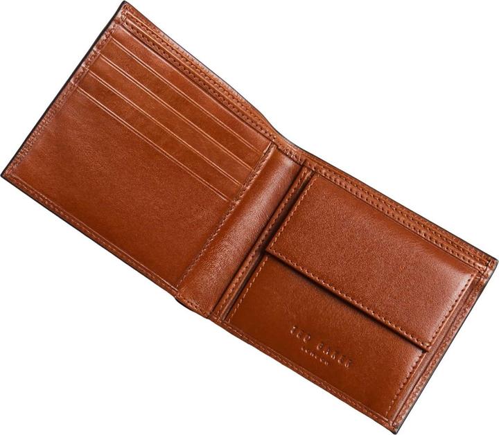 Actual product image Ted Baker Embossed Corner Leather Bifold Coin Wallet