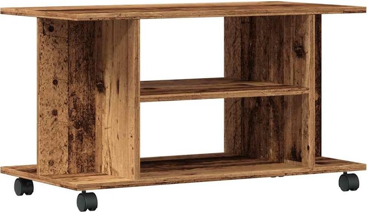 Produktbild VidaXL TV Regal TV Schrank Lowboard Fernsehtisch mit Rollen Altholz-Optik (80 x 40 x 45 cm)