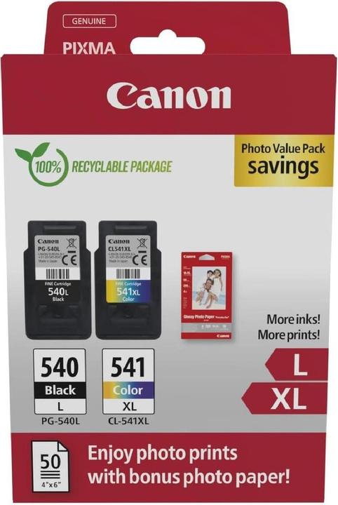 Actual product image Canon Photo Pack PG-540L/CL-541XL