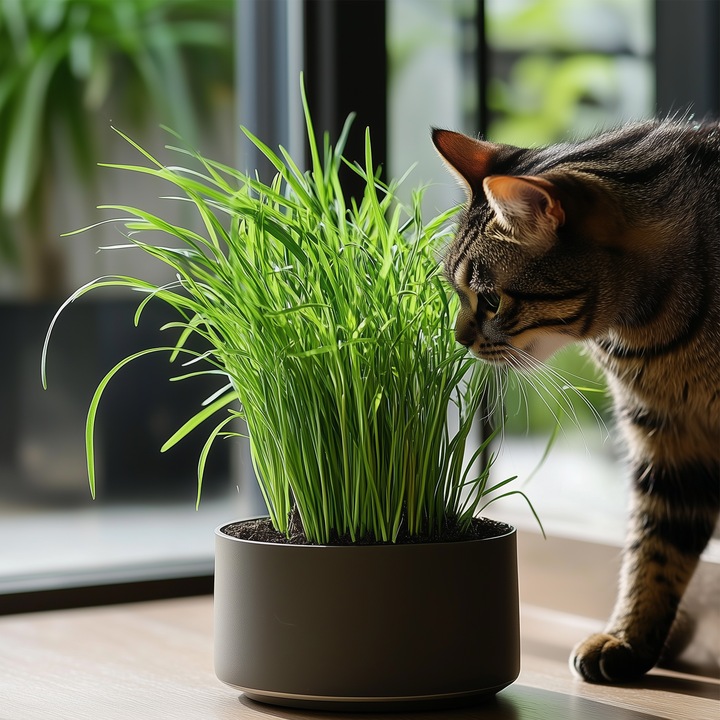Actual product image Plant in a Box Cyperus zumula - Set of 6 Cyprus Grass (30 cm)