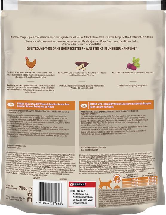 Nährwerte und Zutaten Vital Balance Natural Selection (700 g)