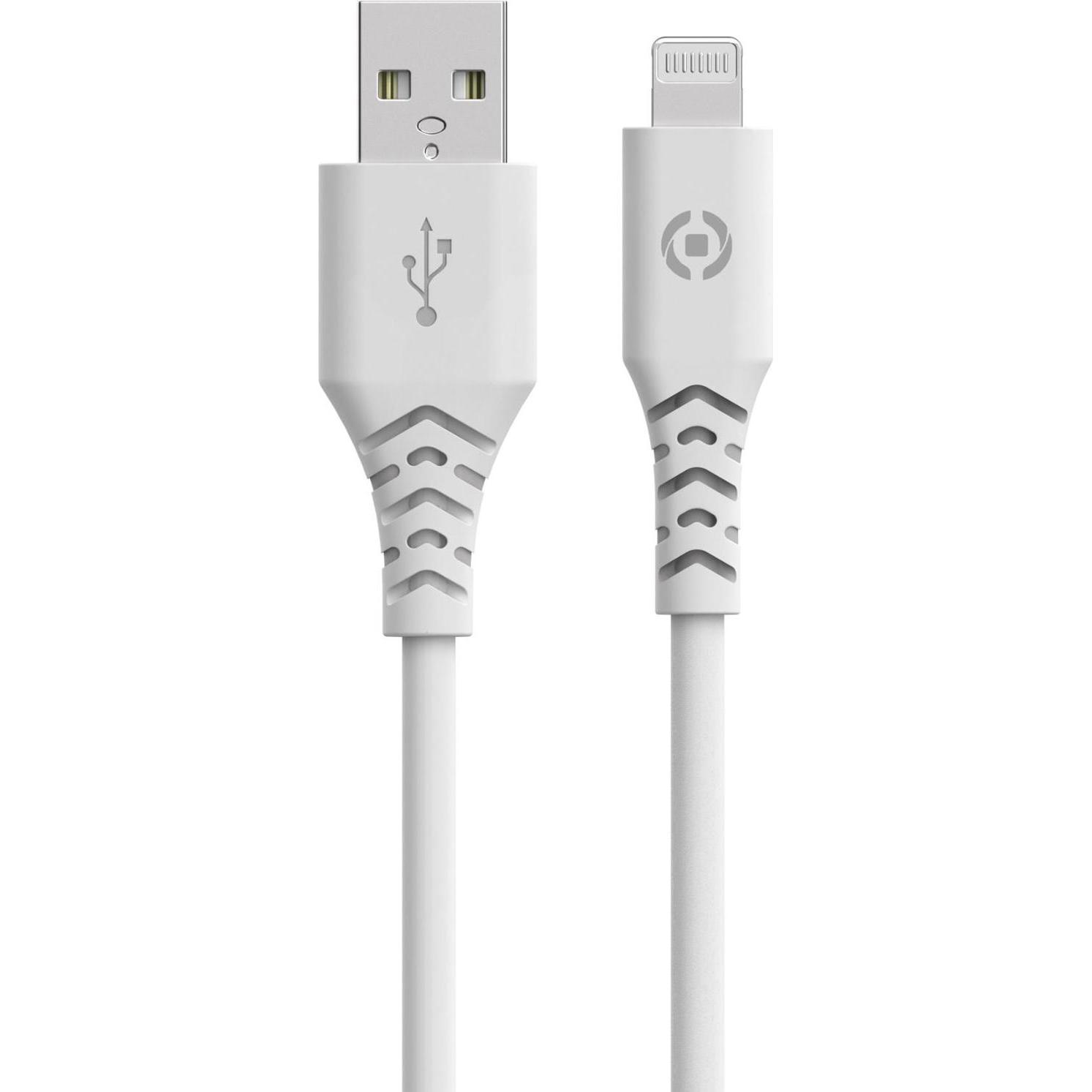 Celly Grs Usb-a zu Lightning Kabel Weiss, Handykette, Weiss