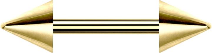 Image du produit Star Piercing Barbell plaqué or avec deux cônes (sans laiton, Acier chirurgical 316L)