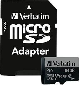 Immagine prodotto Verbatim Pro (64 GB, microSDXC, U3, UHS-I)