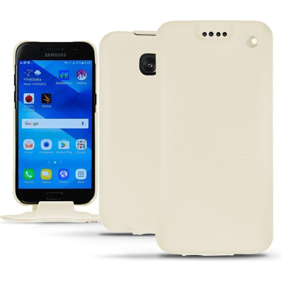 Noreve Lederschutzhülle vertikal (Samsung Galaxy A3 (2017)), Smartphone Hülle, Weiss