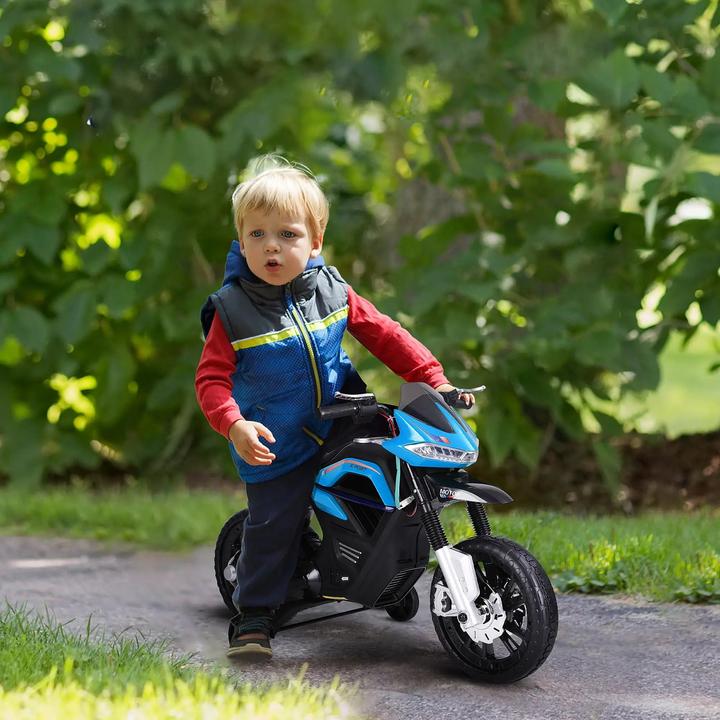 Image du produit Homcom Moto électrique pour enfants 3-6 ans avec roues stabilisatrices 3 km/h maximum Métal + plastique