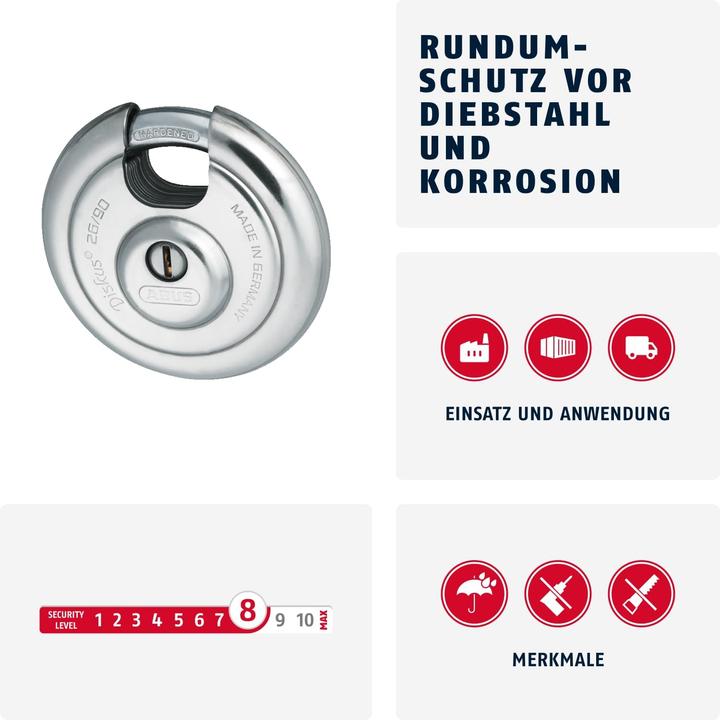 Actual product image Abus Diskus Vorhängeschloss 26/90