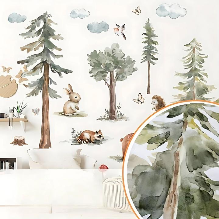 Milkii Wandsticker, Sommertag im Wald (160 x 130 cm)