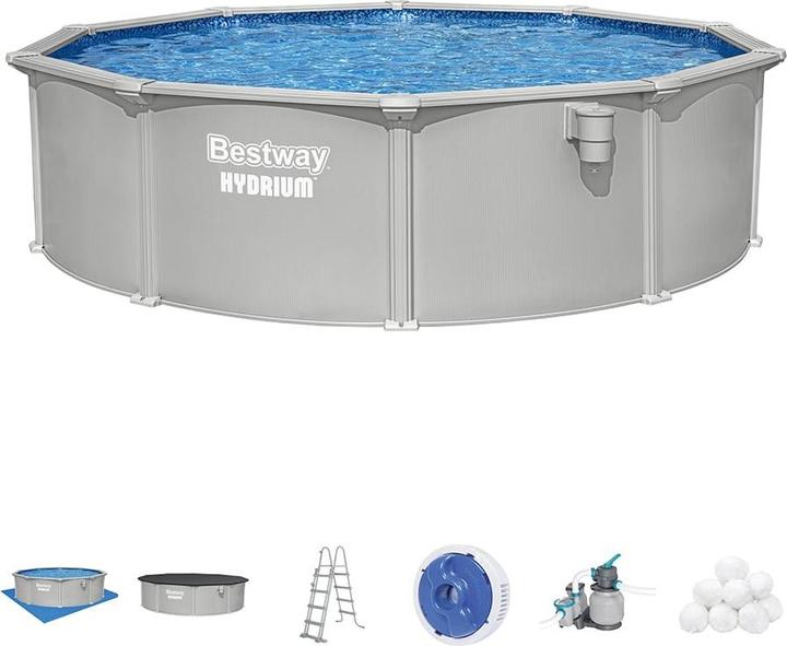 Actual product image Bestway Hydrium 4.57 m x 1.22 m Round St eel Wall Above Ground Pool Set (Ø 457 x 122 cm)