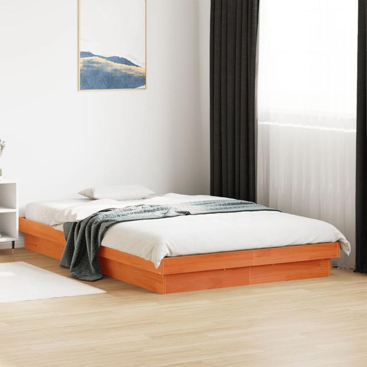 Actual product image VidaXL Bett mit LED-Beleuchtung Kiefer (140 x 200)
