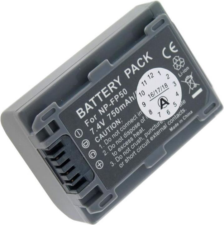 Actual product image Sony Akku NP-FP50, DCR-HC Serie, DCR-DVD (Camera battery)