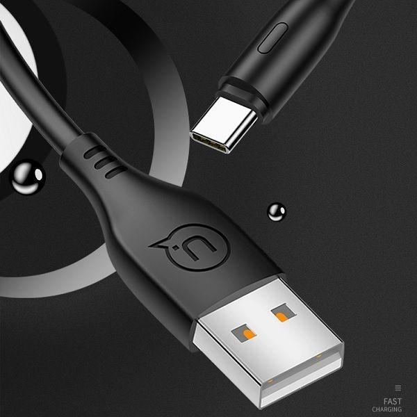 Image du produit Usams Câble U18 USB-C 2A Fast Charge 1m czarny/black SJ267USB01 (US-SJ267) (1 m, USB 3.0)