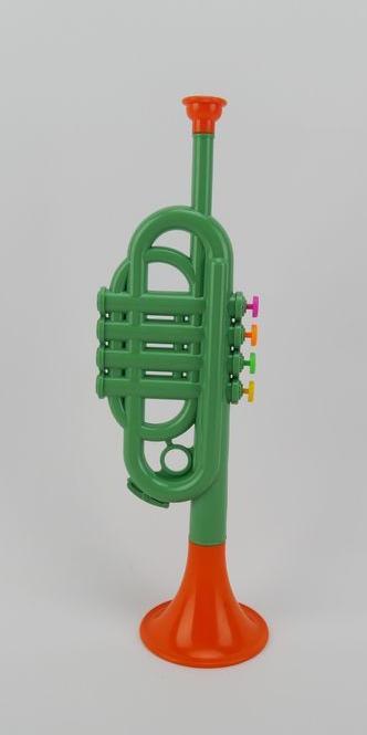 Trompette jouet ancien musique métallique 32 cm début XXième