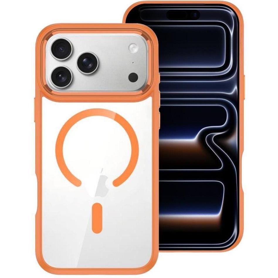 Roar Back panel cover case MAG BUMPER compatible with MagSafe for IPHONE 16 Pro orange (Apple iPhone 16 Pro), Cover smartphone, Arancia