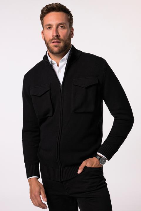 Immagine prodotto JP1880 Cardigan con tasche con patta, collo alto e zip (3XL)
