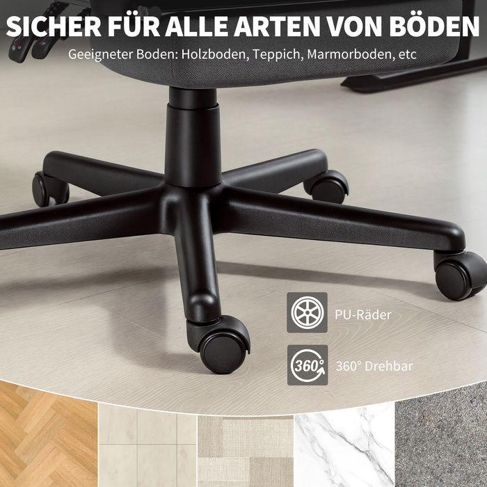 Produktbild Swisshandel24 Gepolsterter Bürostuhl mit Samt-Optik, höhenverstellbar, rollbar, Grau (43.50 - 53.50 cm)