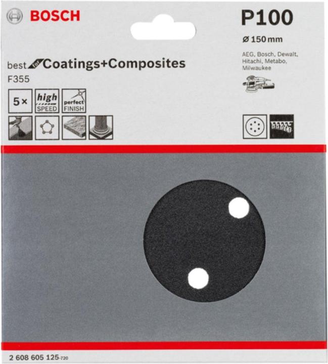 Produktbild Bosch Professional Zubehör PRO F355 Schleifblatt, 150 mm, G100 (100)