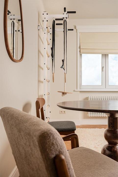 Immagine prodotto BenchK Barre a muro 222 con barra multi pull-up, corda e anelli