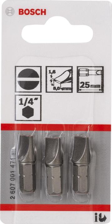 Produktbild Bosch Professional Zubehör Schrauberbit Extra-Hart (Schraubschlitz)