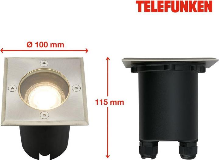 Image du produit Telefunken Luminaire encastré de sol pour l'extérieur, acier inoxydable, GU10 (GU10, IP67)