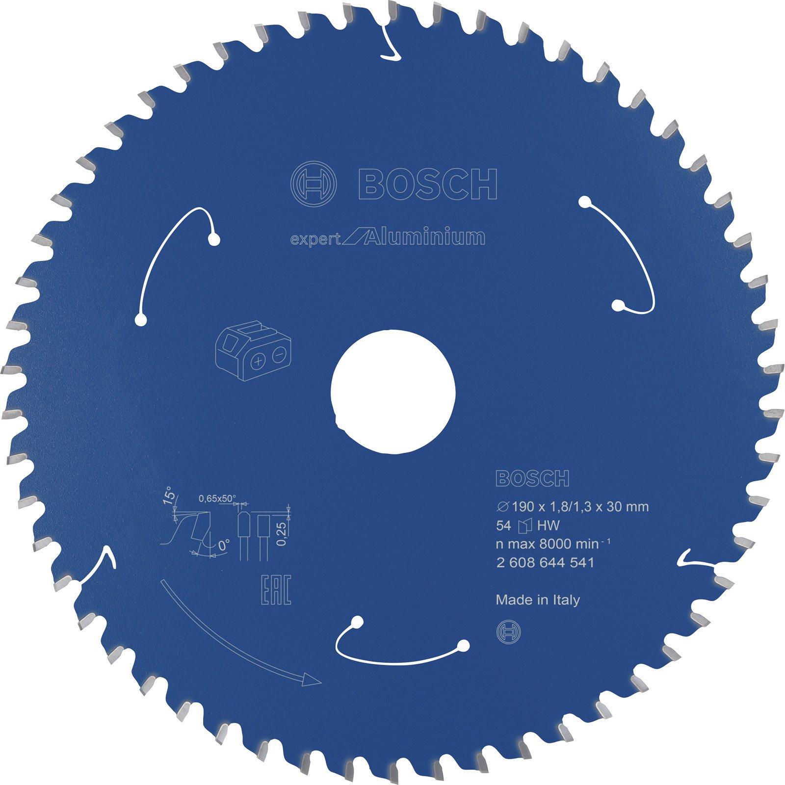 Bosch Professional Zubehör, Sägeblatt, Akku-Kreissägeblatt Expert for Aluminium, 190 x 1,8/1,3 x 30, 54 Zähne