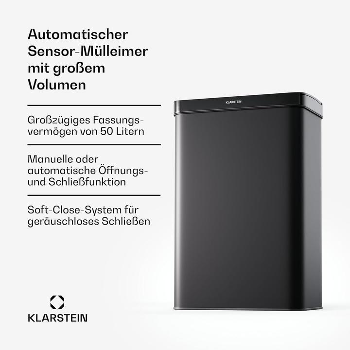 Immagine prodotto Klarstein Sensor-Mülleimer mit Soft-Close (50 l)