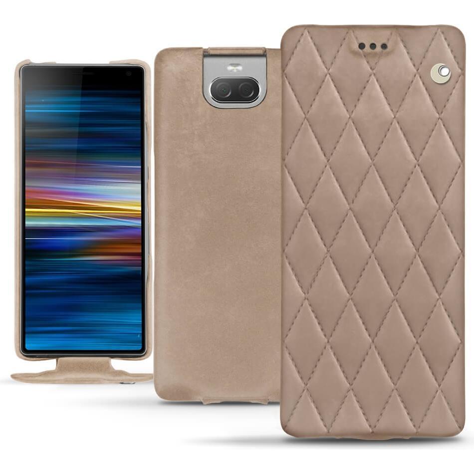 Noreve Lederschutzhülle vertikal (Sony Xperia 10 Plus), Smartphone Hülle, Beige