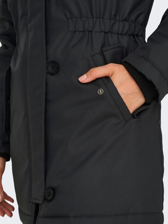 Image du produit Only Capuche avec bord en fausse fourrure amovible Poignets côtelés Parka Longue parka (M)