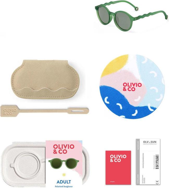 Actual product image Olivo & Co Sonnenbrille TEEN & ADULT Oval Classic Olive grün