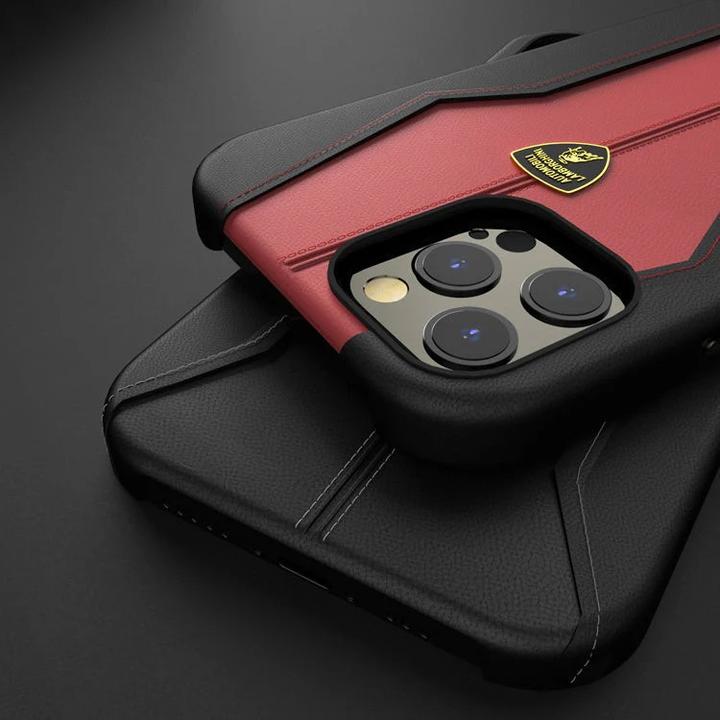 Immagine prodotto Tonino Lamborghini iPhone 13 Pro - Automobili Lamborghini Echtleder Handyhülle Hurican D1, schwarz (Apple iPhone 13 Pro)