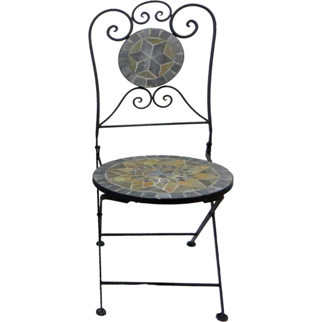 Mojawo, Gartenstühle, Mosaik Klappstuhl Bistrostuhl Balkonstuhl Gartenstuhl Stern Design