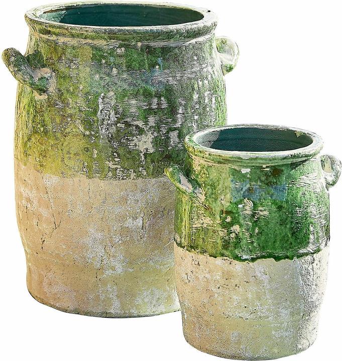 Loberon Vase 2er Set Reefton antikgrün (2x, 6 l)