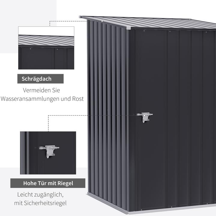 Produktbild Outsunny Gerätehaus Stahl Dunkelgrau