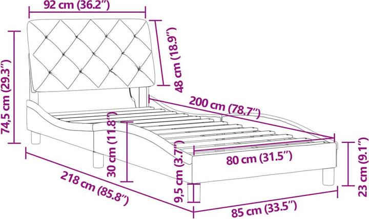 Image du produit vidaXL Bettgestell (80 x 200 cm)