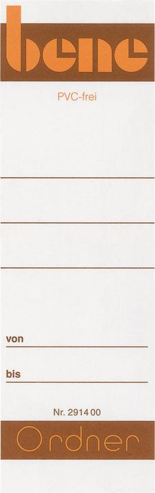 Image du produit Bene Étiquette de dos Format de l'étiquette : large/courte Dimensions : 49 x 158 mm (l x h)