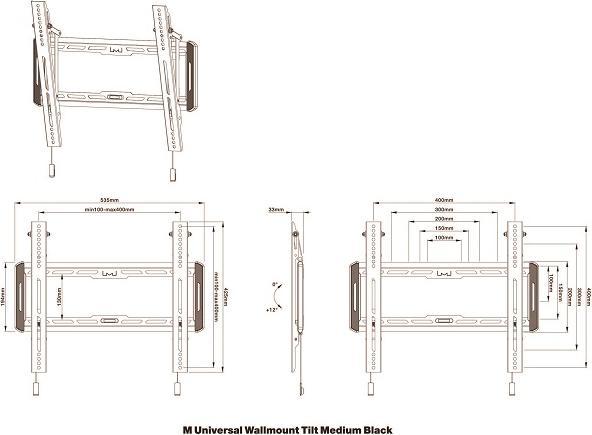 Immagine prodotto Multibrackets Staffa a muro 40-86", metallo, nero, max 60 kg (Muro, 60 kg, 40" - 86")