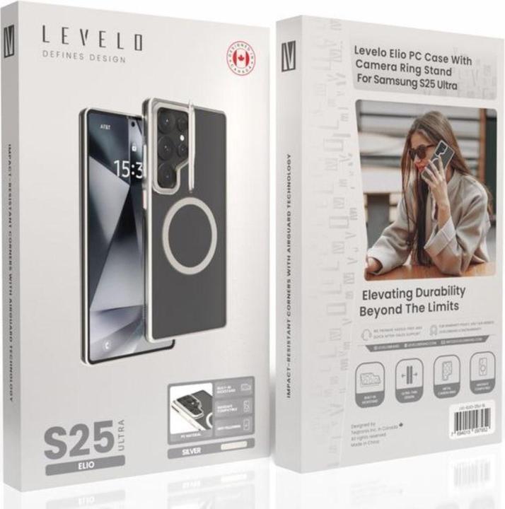 Produktbild Levelo Elio Case For Samsung S25 Ultra - Silver (Samsung Galaxy S25 Ultra)