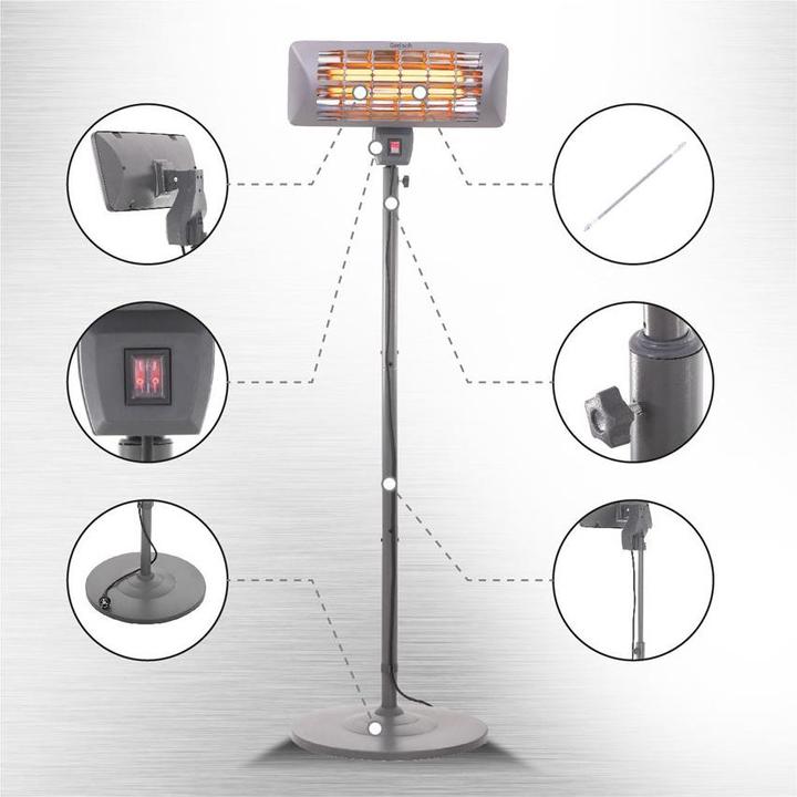 Image du produit Camry Chauffage permanent CR 7737 Chauffage de terrasse, 2000 W, Nombre de niveaux de puissance 2 (2000 W)