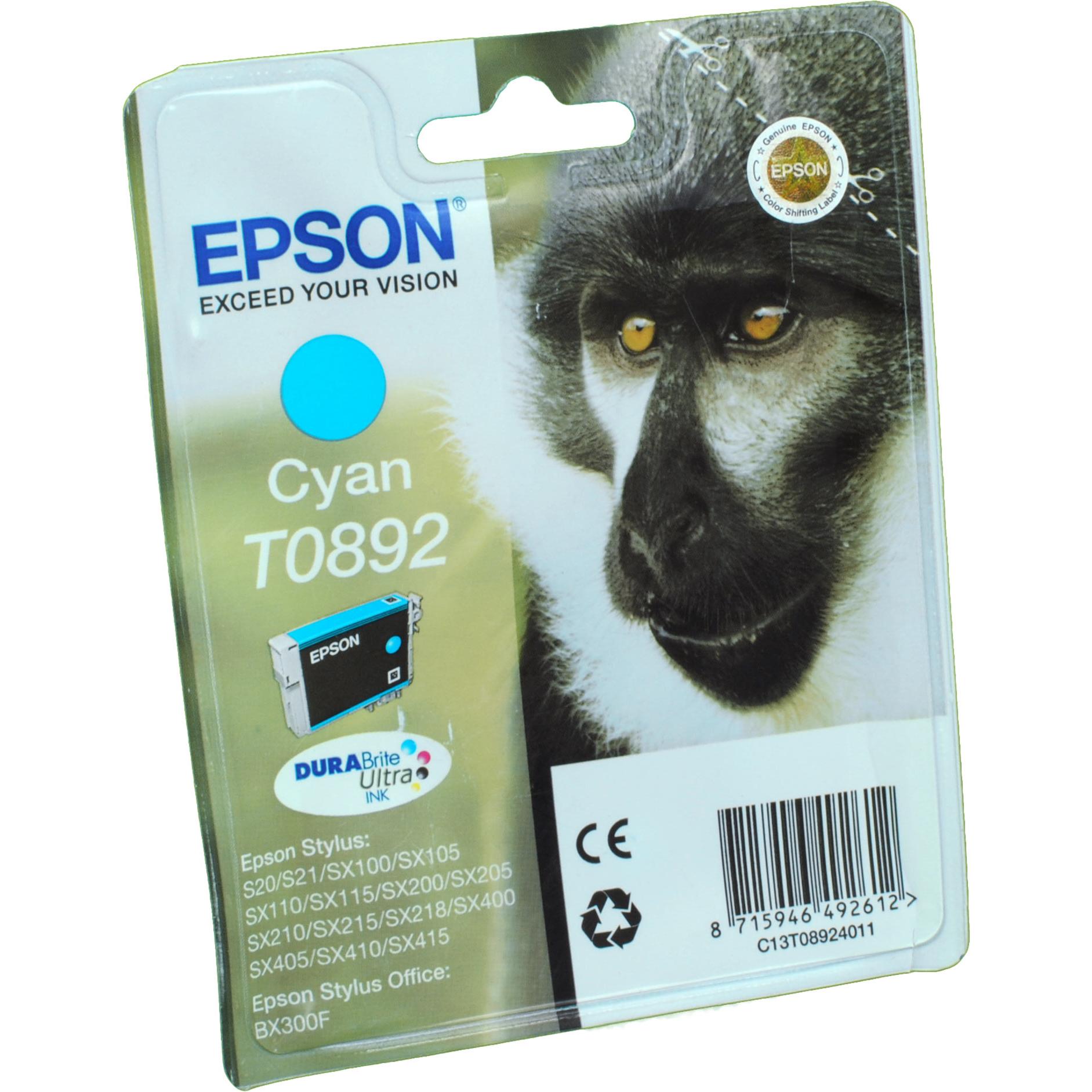 Epson, Druckerpatrone, T0892 DuraBrite Ultra (C)