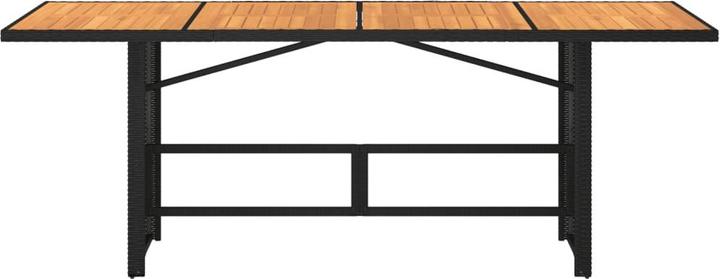Actual product image VidaXL Garden table Dining table Patio table with wooden top black poly rattan (80 cm)