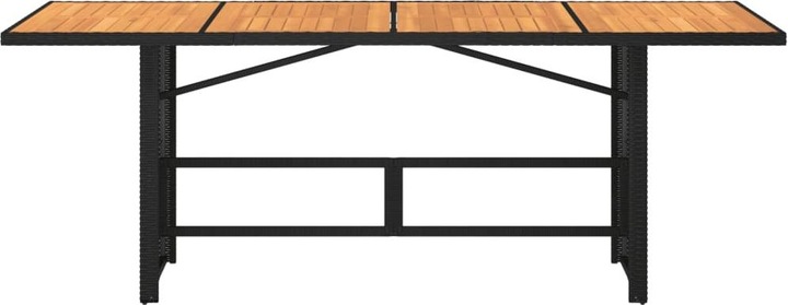 Produktbild VidaXL Gartentisch Esstisch Terrassentisch mit Holzplatte Schwarz Poly Rattan (80 cm)