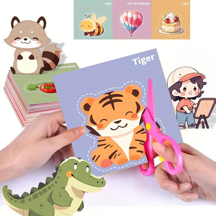 Produktbild Activity Board 120 teile/satz Cartoon DIY Bunte Papier Schneiden Handwerk, Lustige Papier Schneiden Aktivität Set