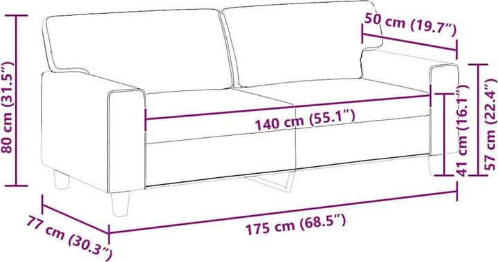 Produktbild vidaXL 2-Sitzer-Sofa (2-Sitzer)