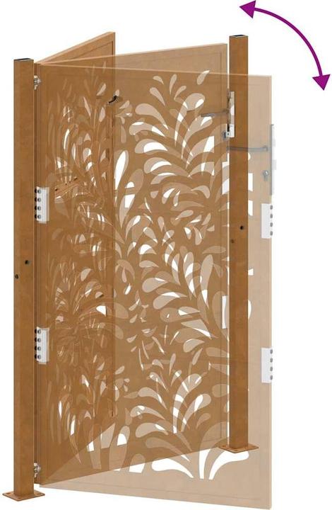 Produktbild VidaXL Gartentor 105x155 cm Wetterfester Stahl Wellen-Design Zauntor