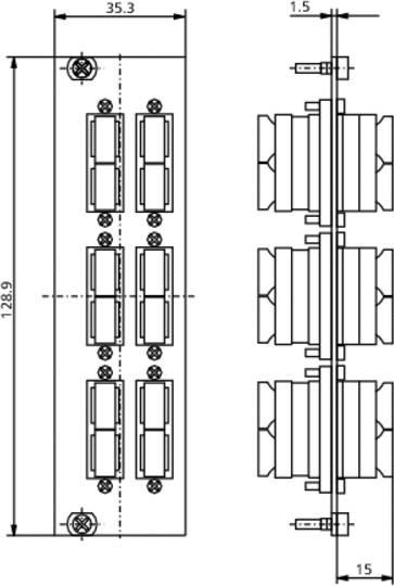 Actual product image Metz Unknown Connect front panel OpDAT REGpro 15024AC206-E 6xSC-D MM OpDat patch panel fibre optic