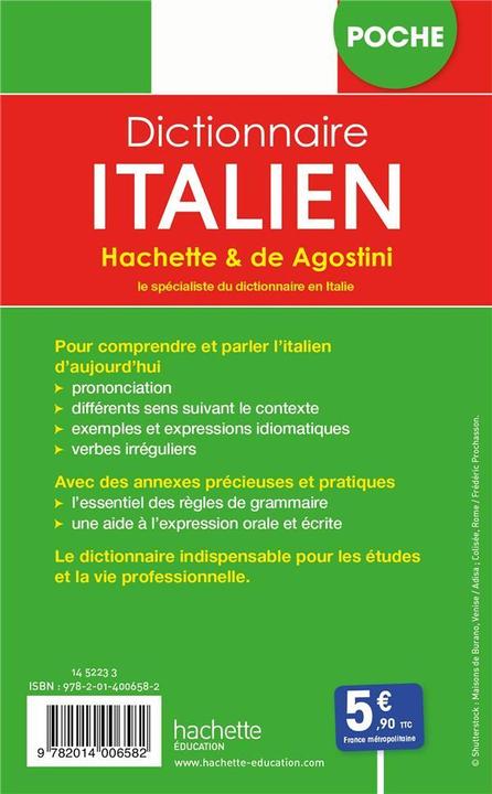 Actual product image Dictionnaire italien poche Hachette & de Agostini (French, Collectif, 2020)