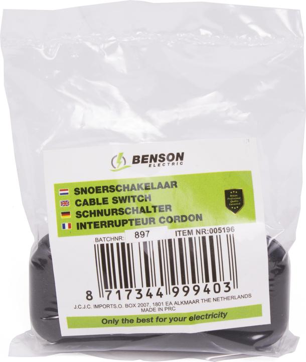 Actual product image Benson Electric Cable switch black