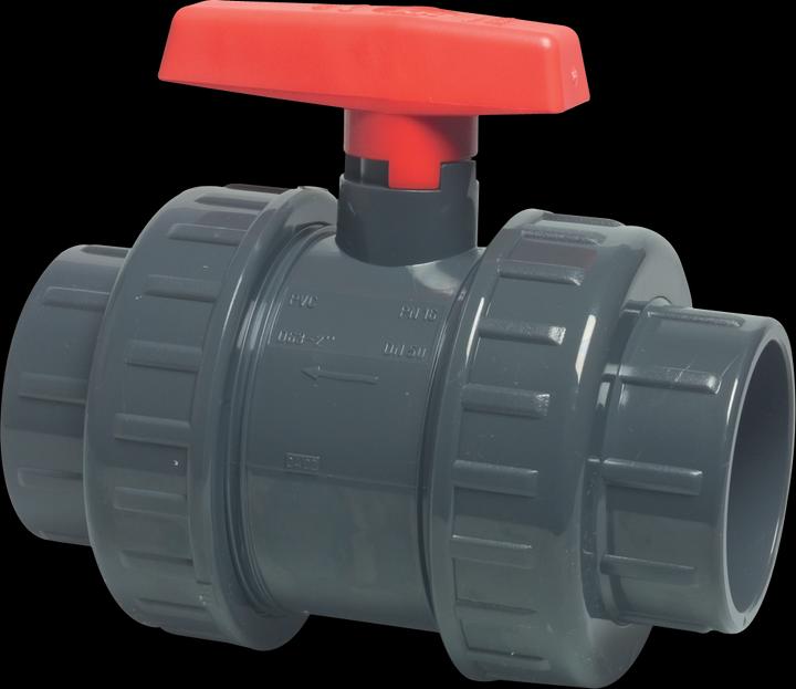 Produktbild Magni PVC-U Kugelhahn 50 mm Klebemuffe 16bar DN40 Grau Typ AK